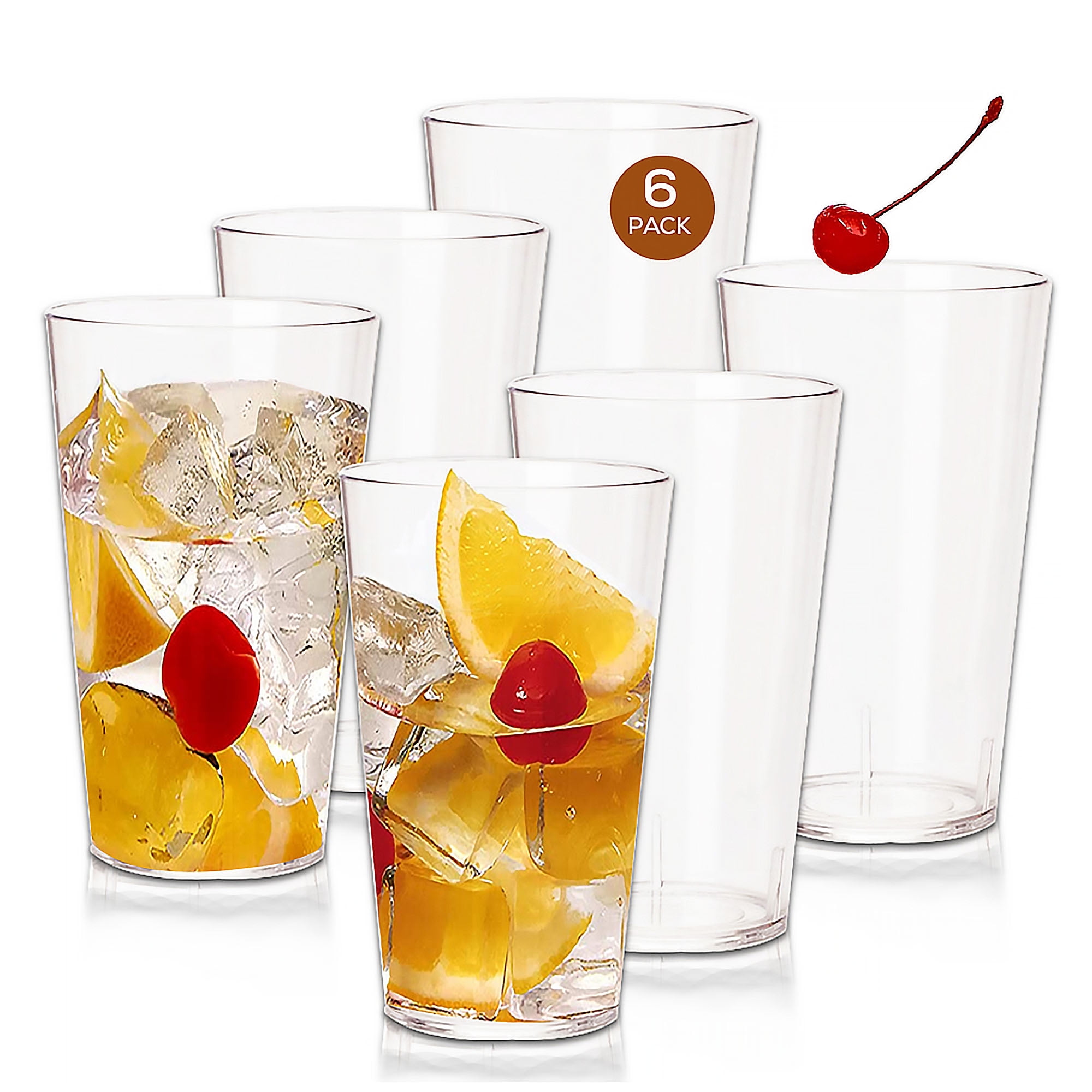 Wonkyware 16oz Tritan Plastic Tumbler Cup set of 6