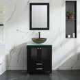 thumbnail image 1 of Wonline 24" Vessel Sink Wood Bathroom Cabinet w/Mirror And Temepered Glass Countertop, 1 of 7