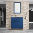 Wonline 32inch Navy Bathroom Vanity with Sink Set and Mirror Elevated ...