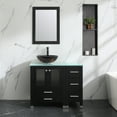 thumbnail image 1 of Wonline 36" Bathroom Vanity Cabinets W/ Tempered Glass Vessel Sink /Countertop /Mirror Black, 1 of 8
