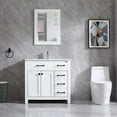 thumbnail image 1 of Wonline 36" White Bathroom Vanity Wood Cabinet and Mirror Vanities Set Free Standing Vanity Only, 1 of 7