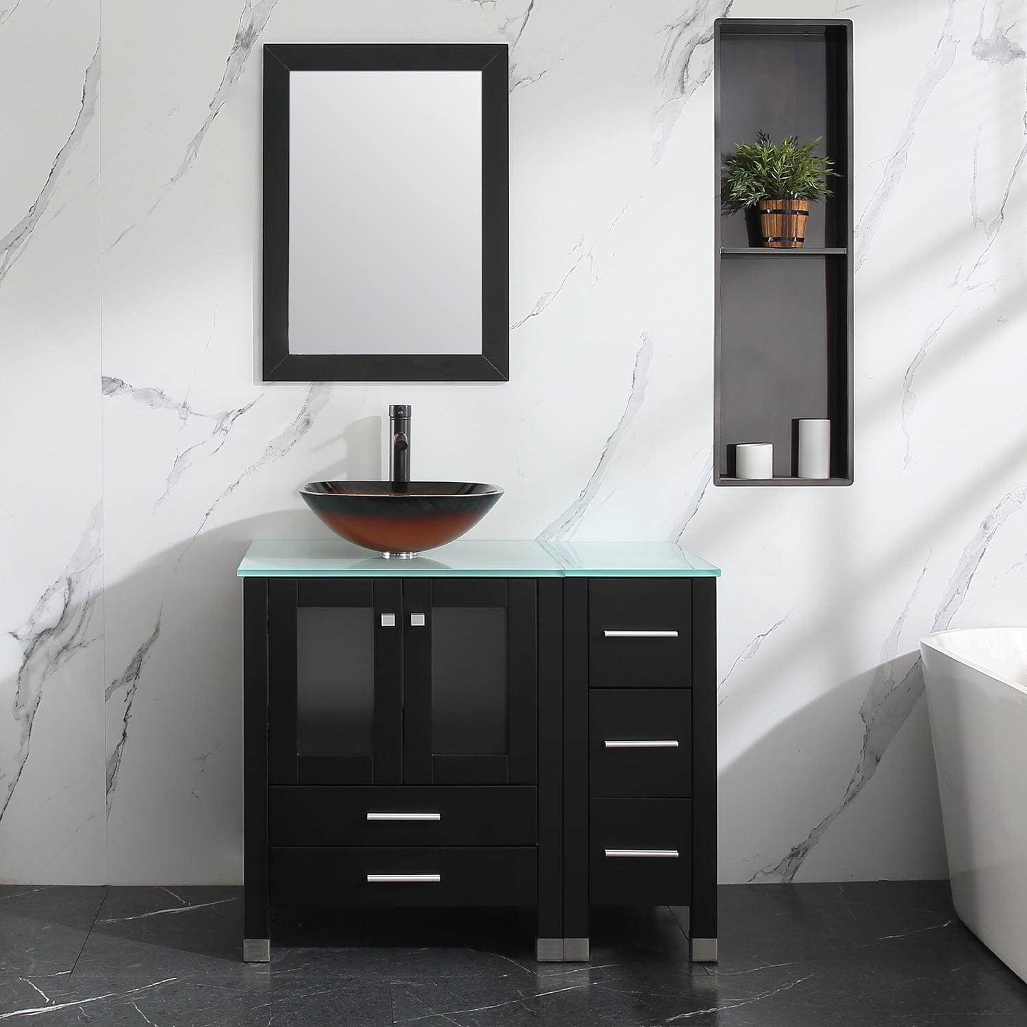 Bathroom vanity with vessel sink deals