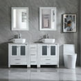 thumbnail image 1 of Wonline 60" Bathroom Vanity Wood Cabinet Double Ceramic Sink w/ Mirror White, 1 of 7