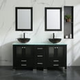 thumbnail image 1 of Wonline 60" Modern Design Solid Wood Bathroom Vanity Cabinets w/Vessel Sinks & Mirrors, 1 of 5