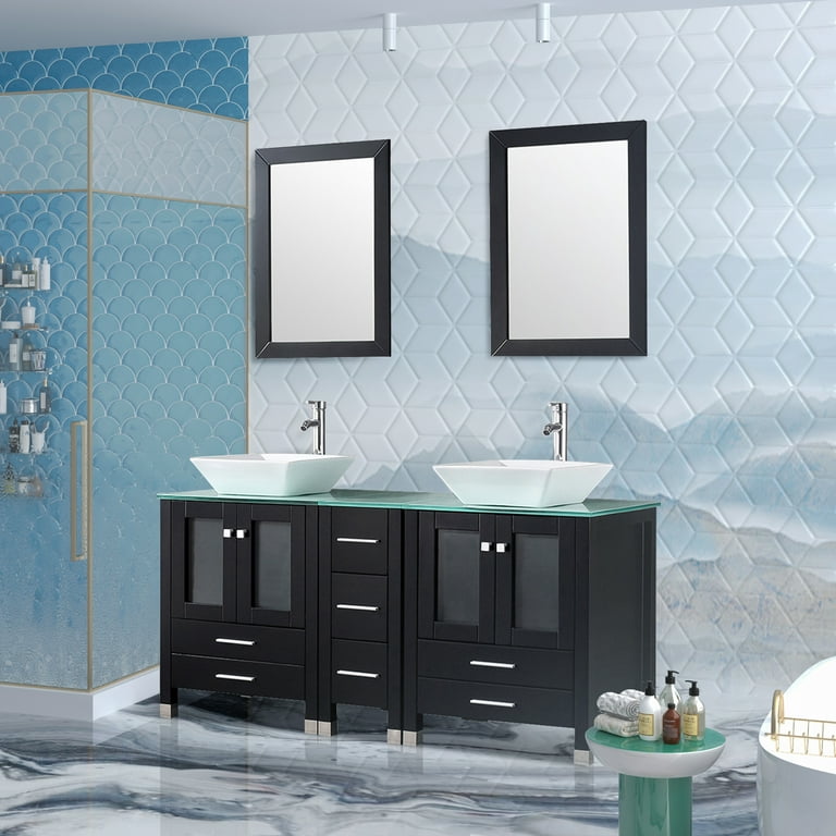 modern bath complete decoration colored vanity