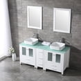 thumbnail image 1 of Wonline 60-inch Modern Bathroom Vanity with Double Vessel Sinks, 2 Doors and 3 Drawers, White, 1 of 5
