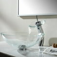 thumbnail image 1 of Wonline Bathroom Tempered Clear Glass Vessel Sink Waterfall Faucet & Pop-up Drain, 1 of 5