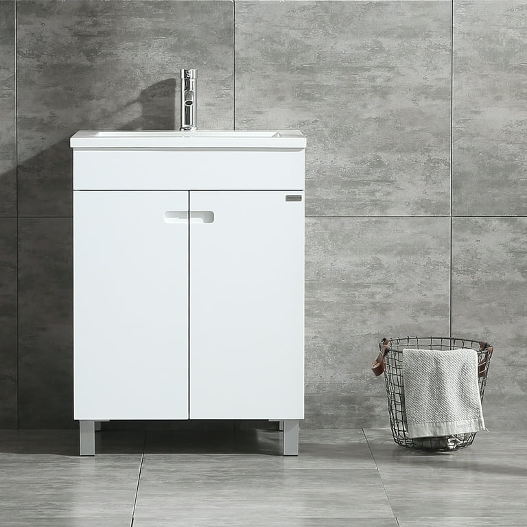 Wonline New Modern Design White Bathroom Vanity Cabinet with