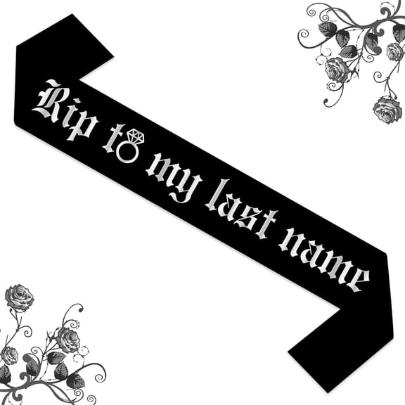 Wonmelody Gothic Bachelorette Party Decor Rip to My Last Name Bachelorette Sash Rip to Her Last Name Bachelorette Decor Gothic Bridal Shower Sash for Rip Single Life Bride or Die Engagement Wedding