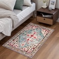 thumbnail image 1 of Wonnitar 2'X3' Small Boho Tribal Rugs for Entryway,Soft Kitchen Rugs Non Slip Washable Rugs,2X3ft Modern Foldable Door Mat Indoor Entrance Low-Pile Throw Rug for Bedroom Bathroom,Aqua, 1 of 8
