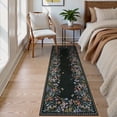 thumbnail image 1 of Wonnitar 2x6 Floral Runner Rug for Hallways, Black Washable Kitchen Runner Rugs , Soft Low Pile Runner for Laundry Bedside, 1 of 9