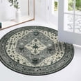 thumbnail image 1 of Wonnitar Boho Tribal Round Rug 3' Washable Area Rug, Non Slip Ultra Soft Vintage Circle Carpet for Living Room Bedroom Kitchen Office Laundry Room, Gray, 1 of 7