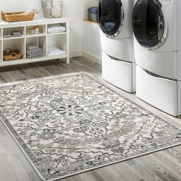 Wonnitar 3'x5' Bohemian Medallion Area Rug,Bedroom Rug Soft Throw Printed Bathroom Kitchen Entry Foyer Mat, Vintage Non-Slip Washable Carpet for Front Door Laundry Room Bath Office