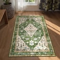 thumbnail image 1 of Wonnitar 3'x5' Boho Tribal Entryway Rug, Washable Area Rug for Kitchen Non Slip Stain Resistant, Low Pile Vintage Cottage Throw Rug for Bedroom Bathroom Laundry Room, Green, 1 of 8