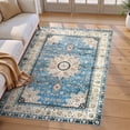 thumbnail image 1 of Wonnitar 4'x6' Boho Area Rug - 4x6 Blue Bedroom Rug Living Room Mat, Distressed Soft Non Slip Washable Indoor Nursery Throw Carpet for Apartment Dining Kitchen Table Entrance, 1 of 9