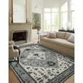 thumbnail image 1 of Wonnitar Boho Tribal 5'x7' Area Rug for Living Room, Washable Rug for Bedroom Vintage Oriental Accent Rug for Dinning Room Office Non Ship Low Pile Stain Resistant, Gray, 1 of 7