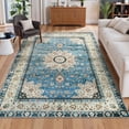 thumbnail image 1 of Wonnitar 5'x7' Oriental Floral Medallion Area Rug - 5x7 Blue Bedroom Rug Living Room Mat, Distressed Soft Non Slip Washable Indoor Nursery Throw Carpet for Apartment Dining Kitchen Table Entrance, 1 of 9