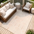 thumbnail image 1 of Wonnitar 5'x8' Outdoor Patio Rug, Waterproof Reversible Outdoor Rug for RV Camping Plastic Straw Mat for Porch Decor, Lightweight Outside Carpet for Picnic Balcony Backyard, Khaki-Rainbow, 1 of 10