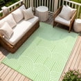 thumbnail image 1 of Wonnitar Outdoor Rug Waterproof 5'x8' Lightweight Plastic Straw Rug, Scandinavian Reversible Outside Carpet for RV Patio Deck Porch Balcony Picnic Camping Beach, Green-Rainbow, 1 of 10