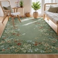 thumbnail image 1 of Wonnitar 5'x7' Floral Area Rugs for Living Room, Washable Rugs for Bedroom Vintage Cottagecore Accent Carpet for Dining Room Sunroom Home Office, Soft Non Slip Green, 1 of 10