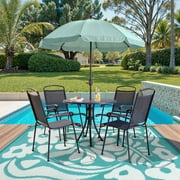 Wonnitar 5x8 Waterproof Outdoor Rugs, Plastic Straw RV Rug for Outside, Portable RV Outdoor Rugs for Camping, Blue Floral Picnic Carpet for Patio Garden