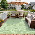 thumbnail image 1 of Wonnitar Large Outdoor Rug Waterproof 8'x10' Lightweight Plastic Straw Rug, Scandinavian Reversible Outside Carpet for RV Patio Deck Porch Balcony Picnic Camping Beach, Green-Rainbow, 1 of 10