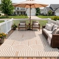 thumbnail image 1 of Wonnitar 8'x10' Large Outdoor Patio Rug, Waterproof Reversible Outdoor Rug for RV Camping Plastic Straw Mat for Porch Decor, Lightweight Outside Carpet for Picnic Balcony Backyard, Khaki-Rainbow, 1 of 10