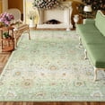 thumbnail image 1 of Wonnitar 8'x10' Green Boho Area Rug, 8x10ft Rugs for Bedroom Girls Large Living Room Area Rugs Soft Floral Playroom Rug, Washable Rugs Non Slip Pastel Rug for Bedroom Living Room Carpet, 1 of 9
