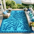 thumbnail image 1 of Wonnitar 8'x10' Outdoor Rug Waterproof, Plastic Straw Portable Rugs for Outside, Large Reversible RV Outdoor Carpet,Modern Blue Purple Carpets for Picnic Garden Patio, 1 of 9
