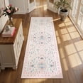 thumbnail image 1 of Wonnitar 2'x 6' Boho Floral Runner Rug, Washable Non-Slip Hallway & Bedroom Carpet, Soft Low Pile Vintage Rug for Entryway, Bathroom, Laundry, 1 of 11