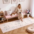 thumbnail image 1 of Wonnitar 2.5'x 8' Floral Runner Rug, Vintage Pink Washable Rug for Hallway & Kitchen, Soft Low Pile Non-Slip Carpet for Bedroom, Laundry Room, 1 of 10