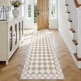 thumbnail image 1 of Wonnitar 2'x 8' Checkered Runner Rug for Hallway, Washable Beige Checkerboard Rug for Entryway, Non Slip Soft Low Pile Geometric Indoor Carpet for Kitchen, Bedroom, Nursery, 1 of 9