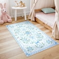 thumbnail image 1 of Wonnitar 3'x 5' Floral Area Rugs for Bedroom, Cute Bow Accent Rugs for Kids Room, Washable Carpet Non Slip Low Pile for Nursery Room, Playroom, Vanity Room Purple, 1 of 10