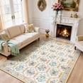 thumbnail image 1 of Wonnitar 8'x 10' Floral Large Area Rug for Living Room, Cottagecore Washable Rug for Bedroom, White Non Slip Botanical Bee Rug Soft Low-Pile Carpet for Nursery Kids Room Sunroom, 1 of 10