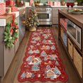 thumbnail image 1 of Wonnitar Christmas Runner Rugs, 2x6 Red Kitchen Rug Washable Non Slip, Soft Ultra-Thin Christmas Tree Santa Claus Holiday Decor Runner Carpet for Hallway Bathroom Bedside, 1 of 11