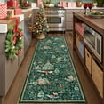 thumbnail image 1 of Wonnitar Christmas Runner Rug 2x6, Non Slip Washable Hallway Carpet Runner Soft Xmas Kitchen Rug Winter Reindeer Indoor Throw Rug for Entryway Bathroom Holiday Decor, Green, 1 of 12