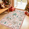 thumbnail image 1 of Wonnitar Christmas Pink 3x5 Rug, Washable Soft Bedroom Area Rug, Non Slip Xmas Tree Nursery Throw Rug, Ultra Thin Indoor Floor Carpet for Girls Room Dorm Holiday Decor, Pink, 1 of 11