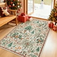 thumbnail image 1 of Wonnitar Christmas Washable Rug 3x5, Non Slip Christmas Entryway Area Rug, Soft Xmas Living Room Throw Rug, Ultra Thin Indoor Floor Carpet for Kitchen Bedroom Holiday Decor, Beige, 1 of 14