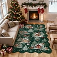 thumbnail image 1 of Wonnitar Christmas Rugs for Bedroom, 5x7 Green Washable Area Rug Non Slip, Soft Ultra-Thin Christmas Tree Santa Claus Holiday Decor Carpet for Living Room Kids Room Nursery, 1 of 11