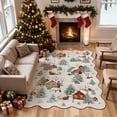 thumbnail image 1 of Wonnitar Christmas Rugs for Bedroom, 5x7 Beige Washable Area Rug Non Slip, Soft Ultra-Thin Christmas Tree Santa Claus Holiday Decor Carpet for Living Room Kids Room Nursery, 1 of 9