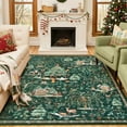 thumbnail image 1 of Wonnitar Christmas 5x7 Area Rug, Washable Soft Rug for Living Room, Non Slip Xmas Tree Ultra Thin Bedroom Rug, Indoor Floor Carpet for Dining Room Winter Holiday Decor, Green, 1 of 13