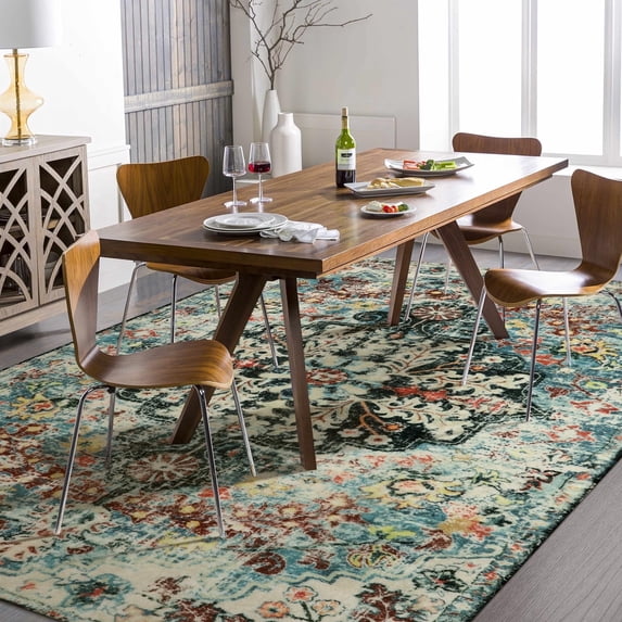 Wonnitar 6'x9' Area Rugs Machine Washable Area Rugs for Living Room,Non Slip Bedroom Rug,Dining Room Rugs for Under Table,Large Bohemian Vintage Non Skid Indoor Carpet for Home Office