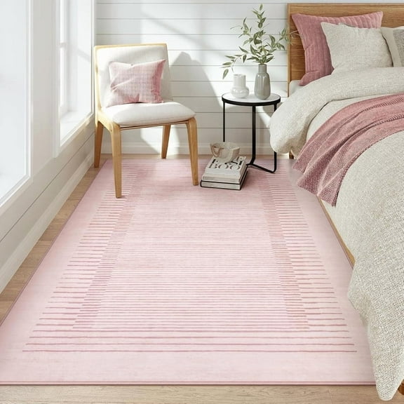 Safaiva Striped 5x7 Pink Area Rugs