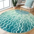 thumbnail image 1 of Wonnitar Sun Print Boho Round Rugs, 4ft Small Round Rug Washable Green Circle Carpet, Soft Non Slip 4 Feet Mid Century Circular Dining Room Carpet for Entryway Bedroom, Teal/Multi, 1 of 10