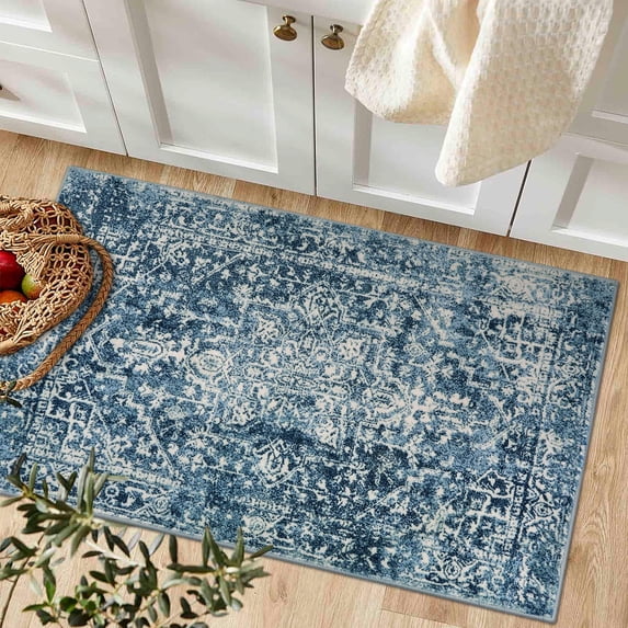 Wonnitar Washable Vintage 2x3 Rug Runner for Hallways Non-Slip, Traditional Non-Shedding Entryway Mat Soft Carpet for Bathroom Foyer Bedroom
