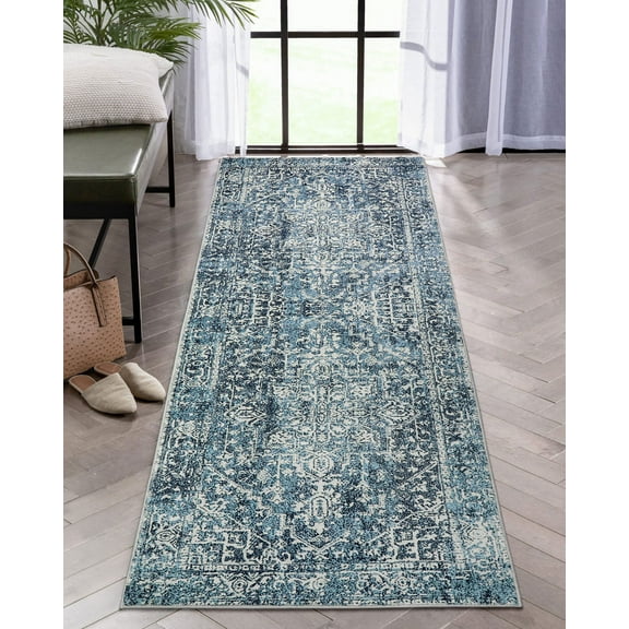 Wonnitar Washable Rug 2x6 Vintage Kitchen Runner Rug for Hallways Non-Slip, Traditional Non-Shedding Entryway Mat Soft Carpet for Bathroom Foyer Bedroom