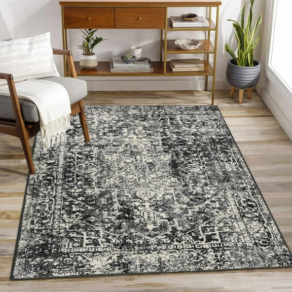 Wonnitar Vintage 3x5 Rug, Washable Rug Runner for Hallways Non-Slip, Traditional Non-Shedding Entryway Mat Soft Carpet for Bathroom Foyer Bedroom