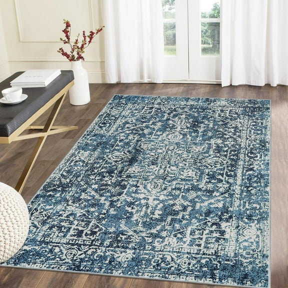 Wonnitar Washable Rug,  Vintage 4x6 Rug Runner for Hallways Non-Slip, Traditional Non-Shedding Entryway Mat Soft Carpet for Bathroom Foyer Bedroom