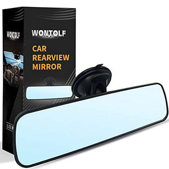 Wontolf Rear View Mirror Universal Rearview Mirror Interior Anti-glare RearView Mirror with Suction Cup for Car Truck SUV Boats 9.76"(248mm)