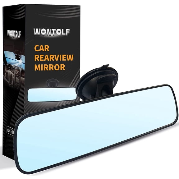 Wontolf Universal Rear View Mirror with Suction Cup - Anti-Glare Interior Mirror for Car, Truck, SUV & Boats - 9.76" (248mm)